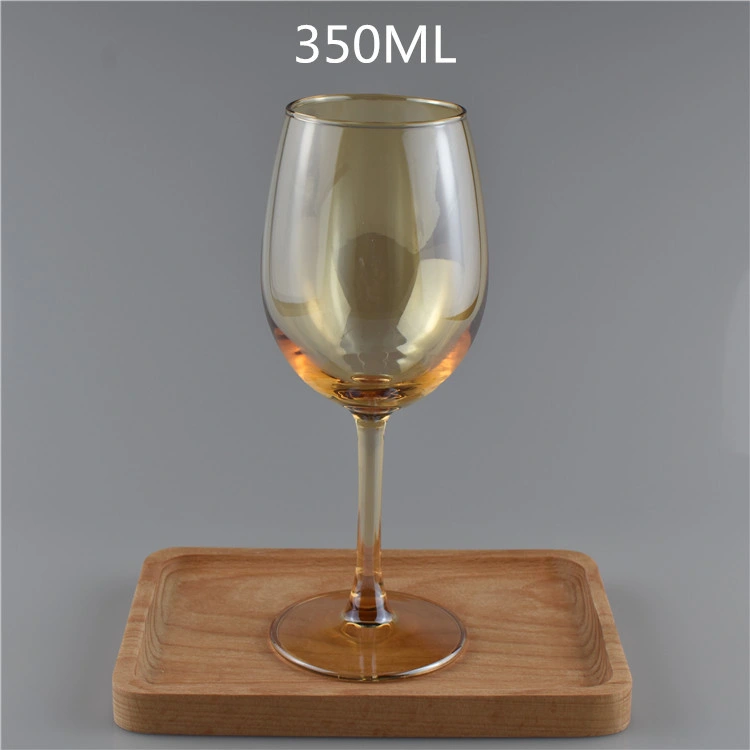 Eo China Factory Custom Christmas Amber Color Modern Wedding Decorative Large Capacity Red Wine Glass Champagne Flutes