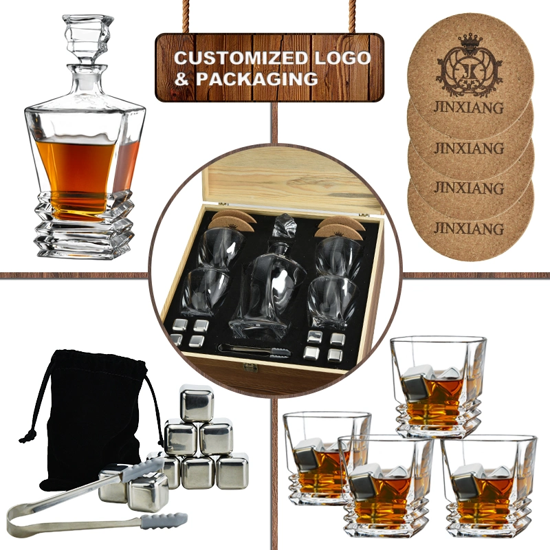 Hot Sell OEM Customized Luxury Whiskey Stones and Whiskey Decanter Gift Set