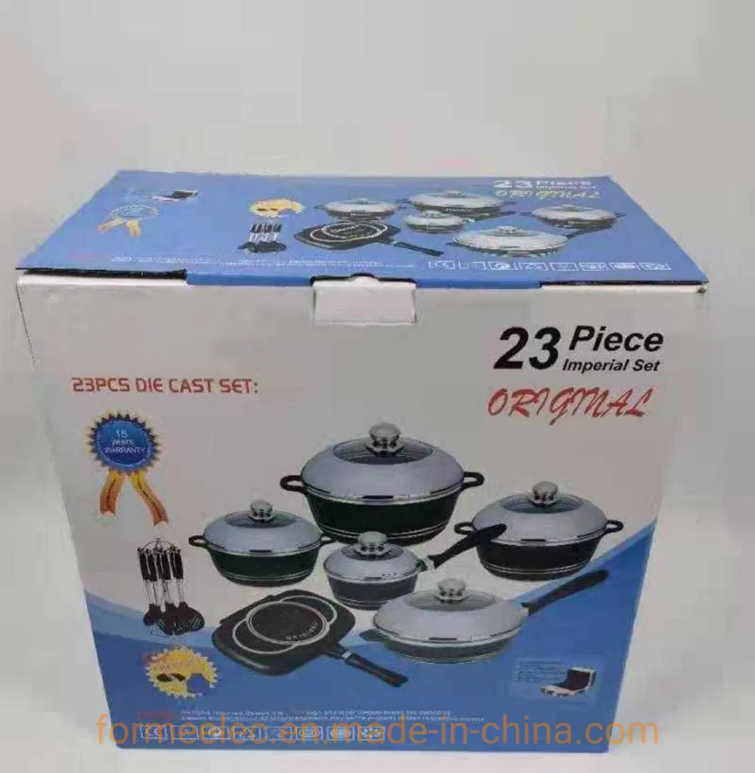 23PCS Cookware Set Ceramic Coating Aluminum Casserole Set Granite Set Casserole Stewpot