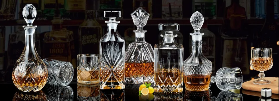 Crystal Glass Whiskey Decanters Set with 2 Old Fashioned Whisky Glasses for Liquor Scotch Bourbon or Wine