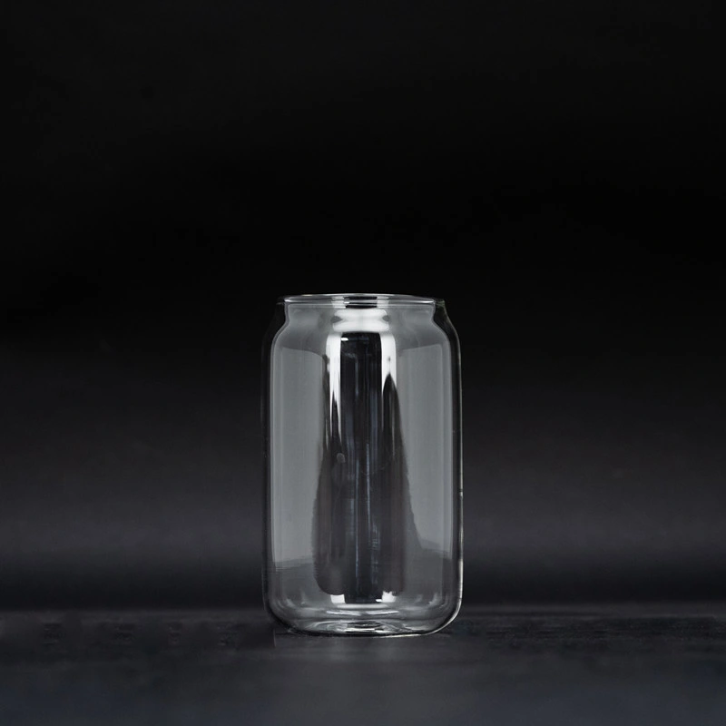 Wholesale Unique Custom 430ml Borosilicate Stemless Beer Can Shaped Glass
