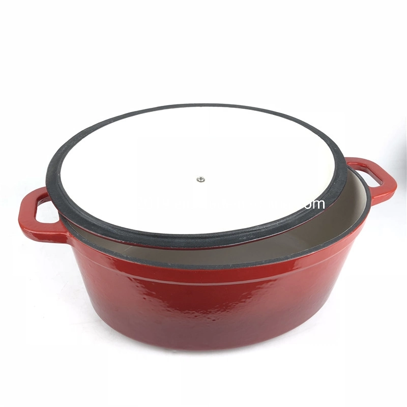 Oval Shape Dutch Oven Large Cast Iron Chicken Stew Pot